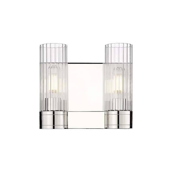 Innovations Empire 10.5 in. 2-Light Polished Nickel Wall Sconce with Glass Shade