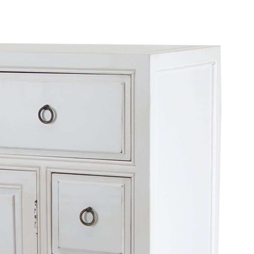 White Wooden Chest with 8 Drawers and 1 Cabinet