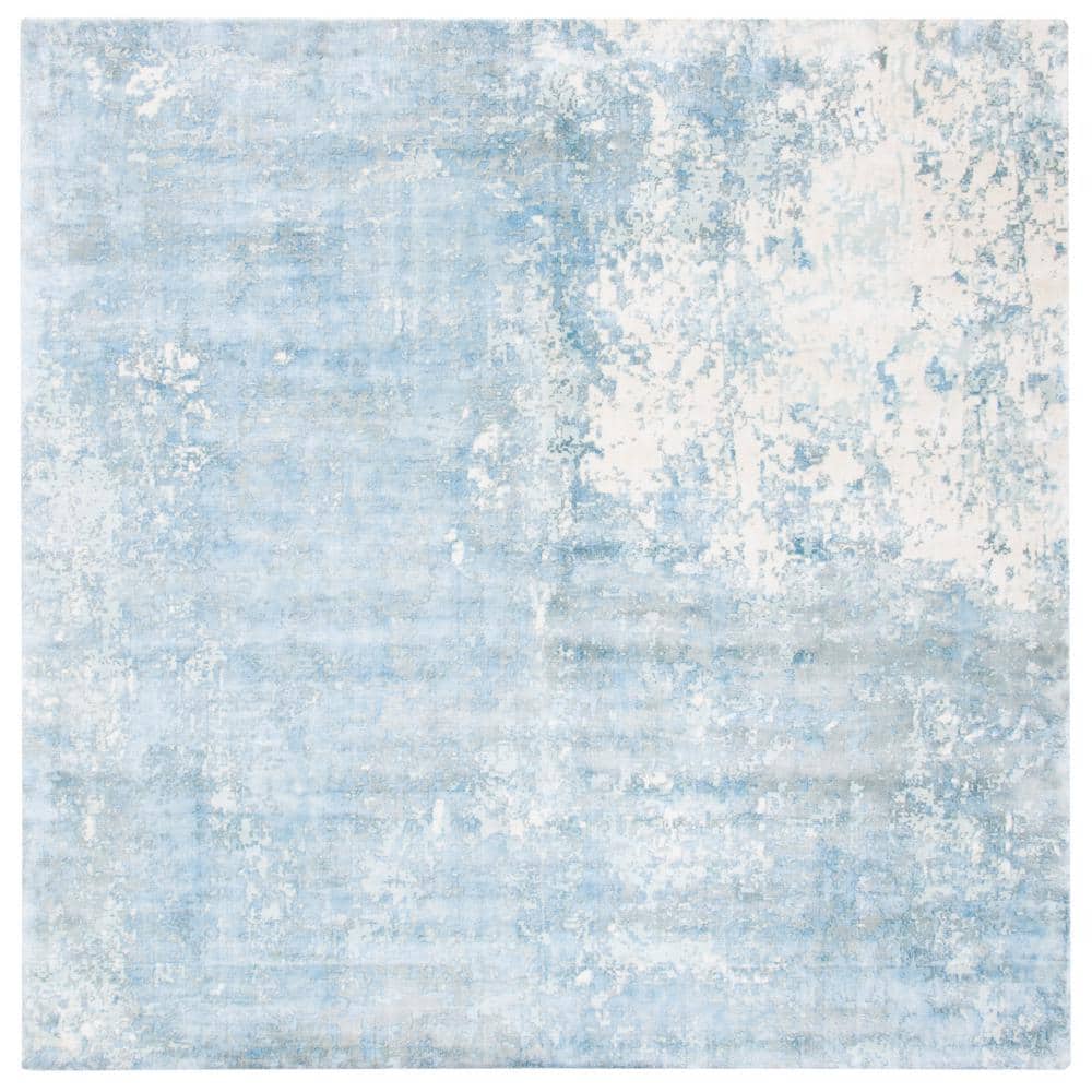 SAFAVIEH Mirage Aqua 7 ft. x 7 ft. Abstract Distressed Square Area Rug, Blue -  MIR411A-7SQ