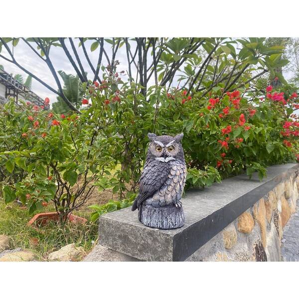 Solar Powered Owl Garden Statue Outdoor Decoration with Solar