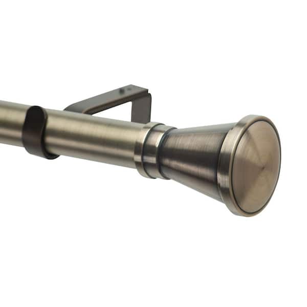 Art Decor 72 in. Non-Telescoping 1-1/8 in. Single Curtain Rod in Antique with Durand Finial