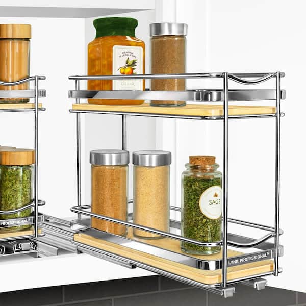 Pull Down Spice Rack Pull Out Metal Cabinet Organizer Spice Rack  Retractable