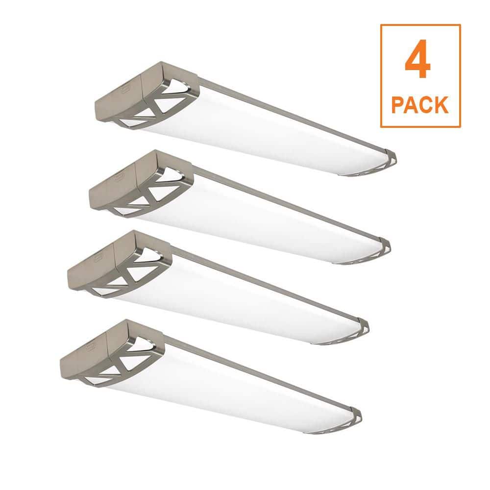 Commercial Electric 4-Pack 4 ft. Brushed Nickel Triangle End Caps ...