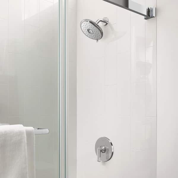 Eurosmart 1-Handle Wall Mount Tub and Shower Trim Kit in StarLight Chrome with Tub Spouts 1.75 GPM (Valve Not Included)