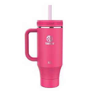 40 oz. Stainless Steel Standard Tumbler with Straw in Dragonfruit