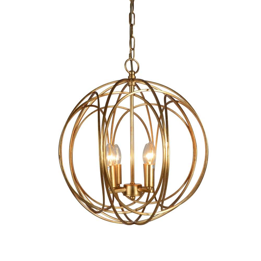 4-Light Gold Chandelier