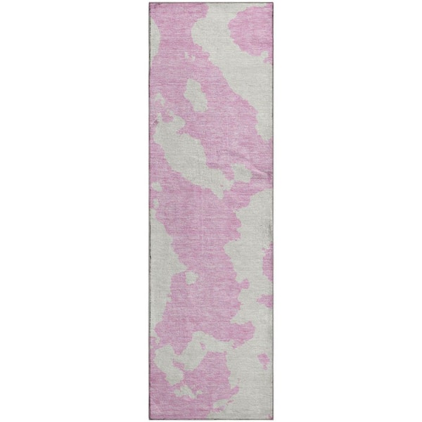 Addison Rugs Mayfield Premium Machine Washable Abstract AMF975 Pink 2 ft. 3 in. x 7 ft. 6 in. Runner Rug