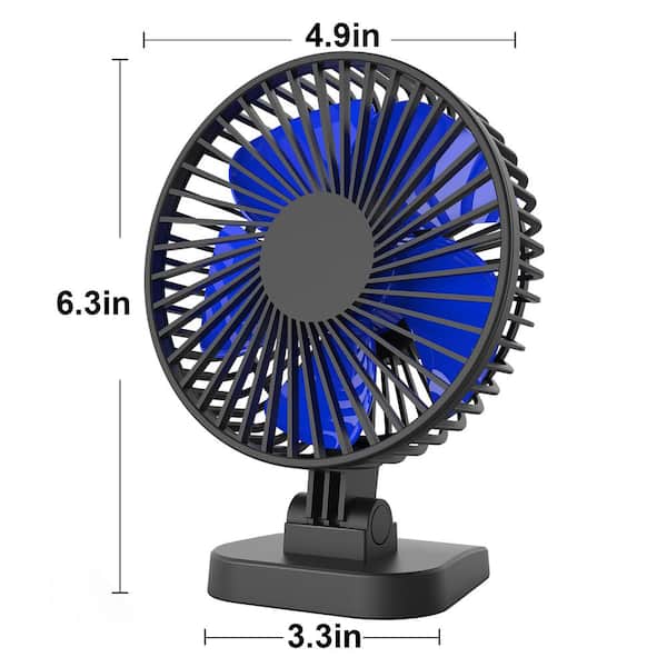 5-inch 3-Speed Portable Cooling Fan Small Desktop Clip-on Desktop Office Fan Mini USB Fan 