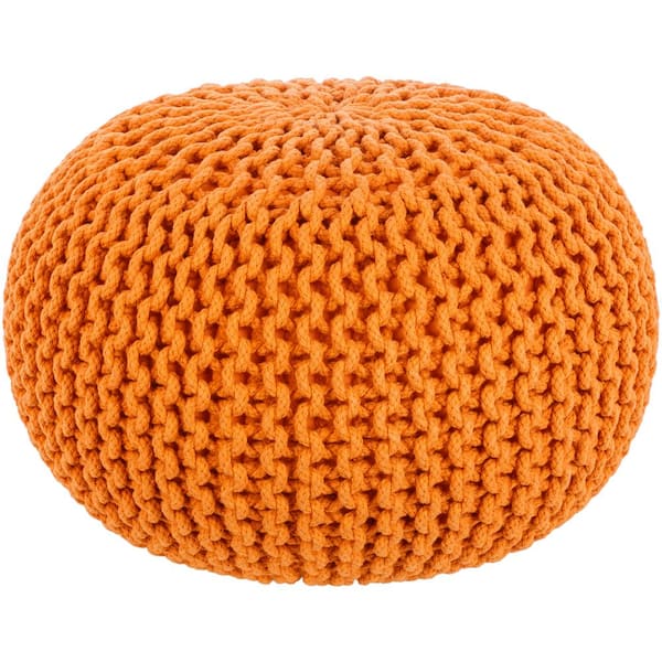 Livabliss Alexia Bright Orange Accent Pouf