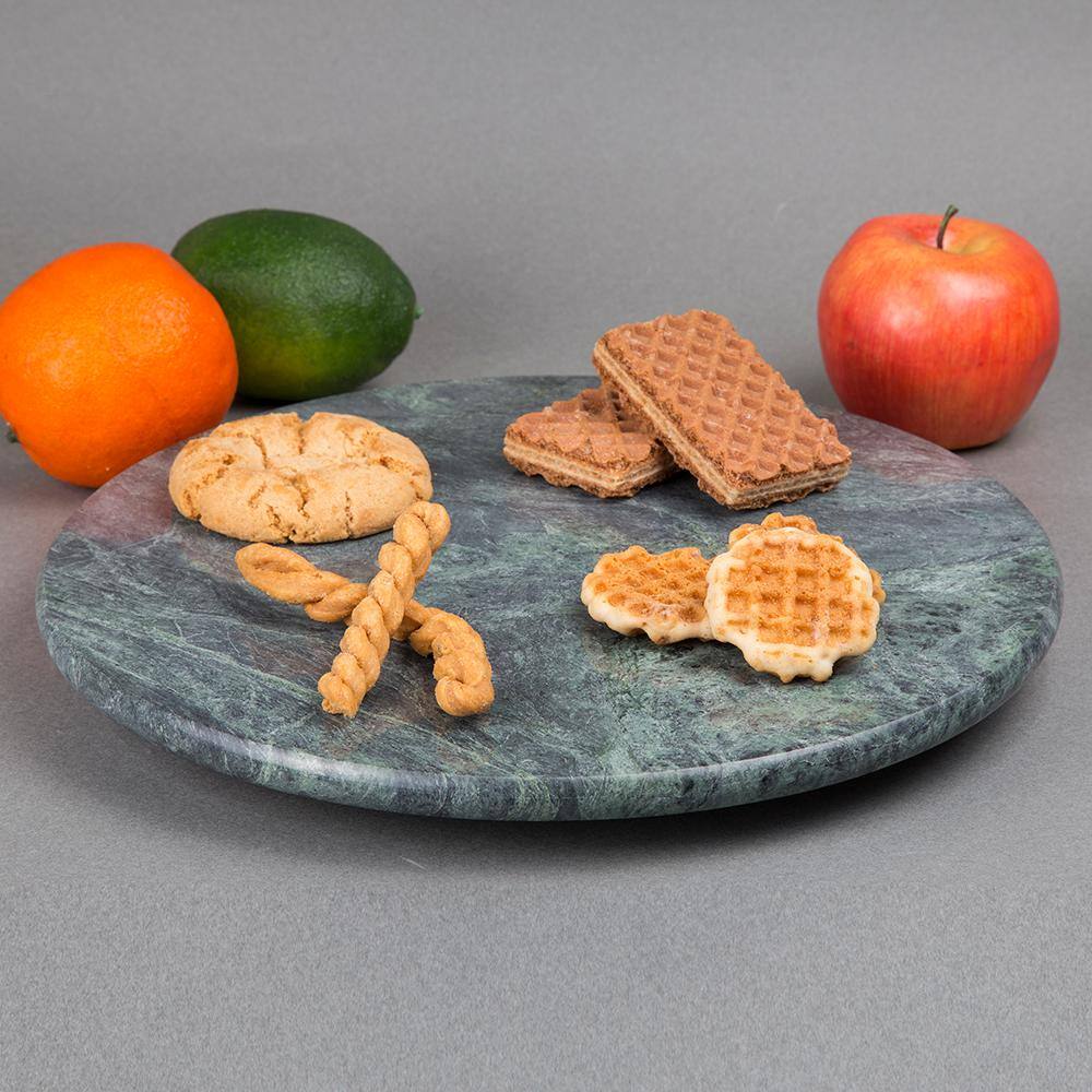 Natural Green Marble 12 in. Dia Marble Base Lazy Susan Turntable Display Serving Board price history on PriceWatchPro