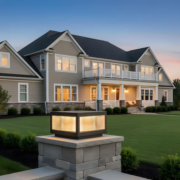 Light Pro Black Integrated LED 12 x 12 Solar Deck Post Cap Light (2 Pack)