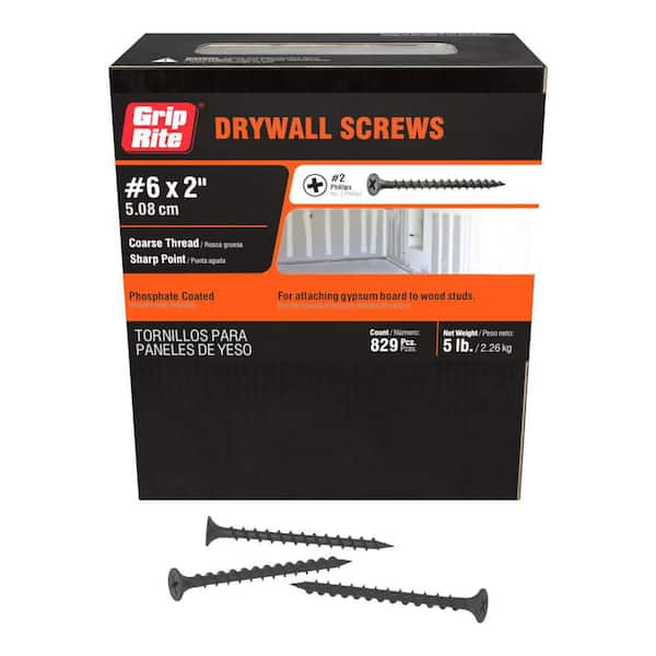 #6 x 2 in. #2 Phillips Bugle Head Coarse Thread Drywall Screws 5 lb. Box
