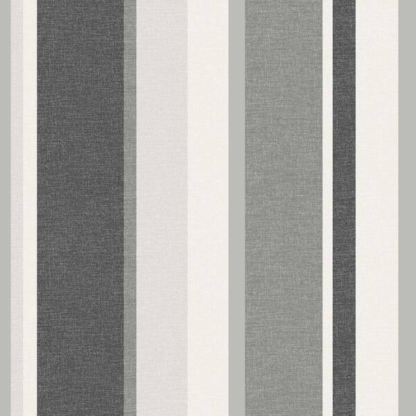 Beacon House Raya Black Linen Stripe Strippable Roll (Covers 56 sq. ft.)