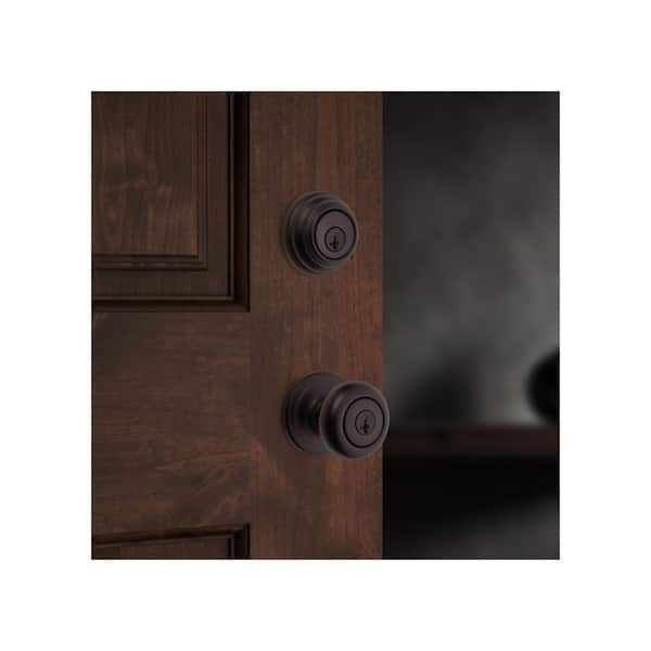 Juno Venetian Bronze Exterior Entry Door Knob and Single Cylinder Deadbolt Combo Pack Featuring SmartKey Security