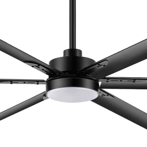 Aubrey 65 in. Indoor 120-Volt Black-Aluminum-Blade Black Industrial Ceiling Fan with Integrated LED and Remote Control