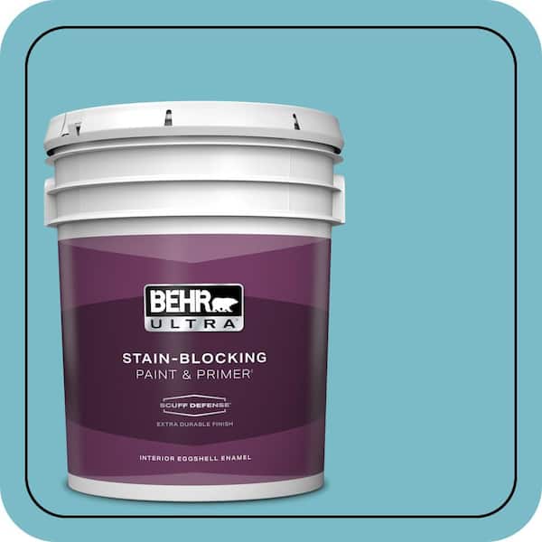 BEHR ULTRA 5 gal. #M470-4 Azure Lake Extra Durable Eggshell Enamel Interior Paint & Primer