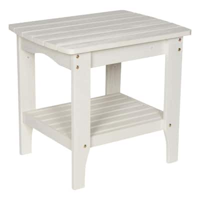 Wood White Outdoor Side Tables Patio The Home Depot - White Patio End Tables