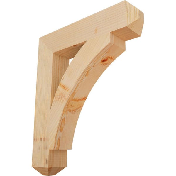 Ekena Millwork 3.5 in. x 24 in. x 20 in. Douglas Fir Thorton Craftsman Smooth Bracket