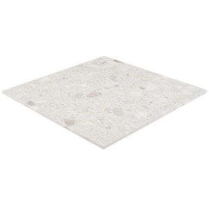 Terra Italia Calacatta 4 in. x 0.47 in. Honed Marble Terrazzo Floor and Wall Tile Sample