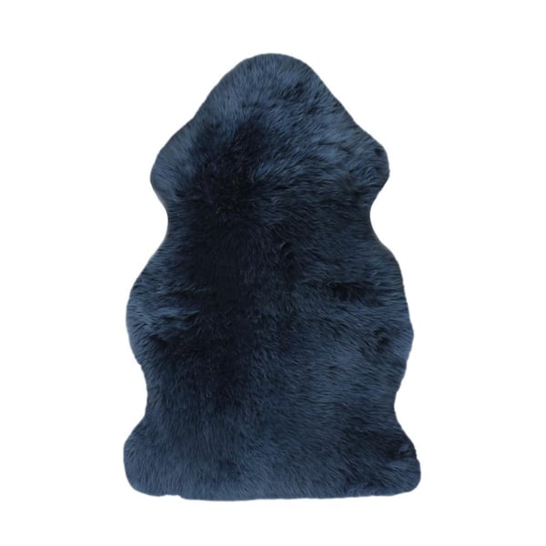 Milan Navy 2 ft. x 3 ft. Shearling Single Sheepskin Area Rug