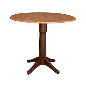 Olivia Cinnamon and Espresso 42 in. Drop-leaf Counter-height Table