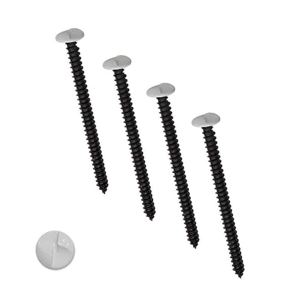 Unique Home Designs 4 in. White 1-Way Screws (4-Pack)