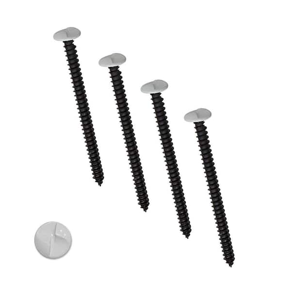 Unique Home Designs 3 in. White One-Way Screws (4-Pack)