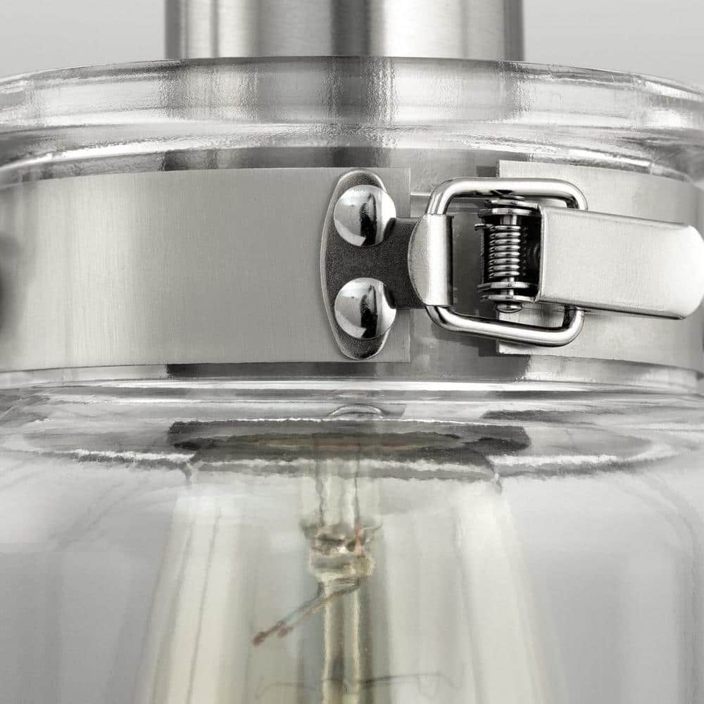 Calhoun Nickel 4-Light Clear Glass Vanity Light