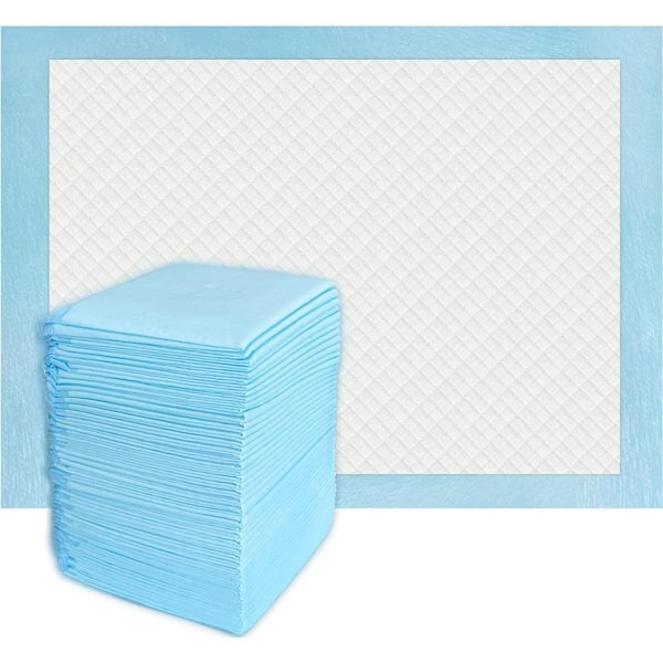 50 Count 17 in. x 13 in. Disposable Underpads, Super Absorbent Leakproof Changing Pads for Baby, Puppy and Adults, Blue