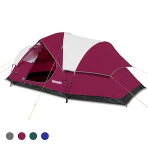 13 ft. x 7.5 ft. 6-Person Family Camping Tent Pop up Backpacking Outdoor Tent in Red