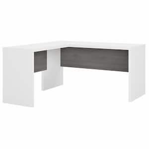 Echo 60 in. L-Shaped Pure White/Modern Gray Desk