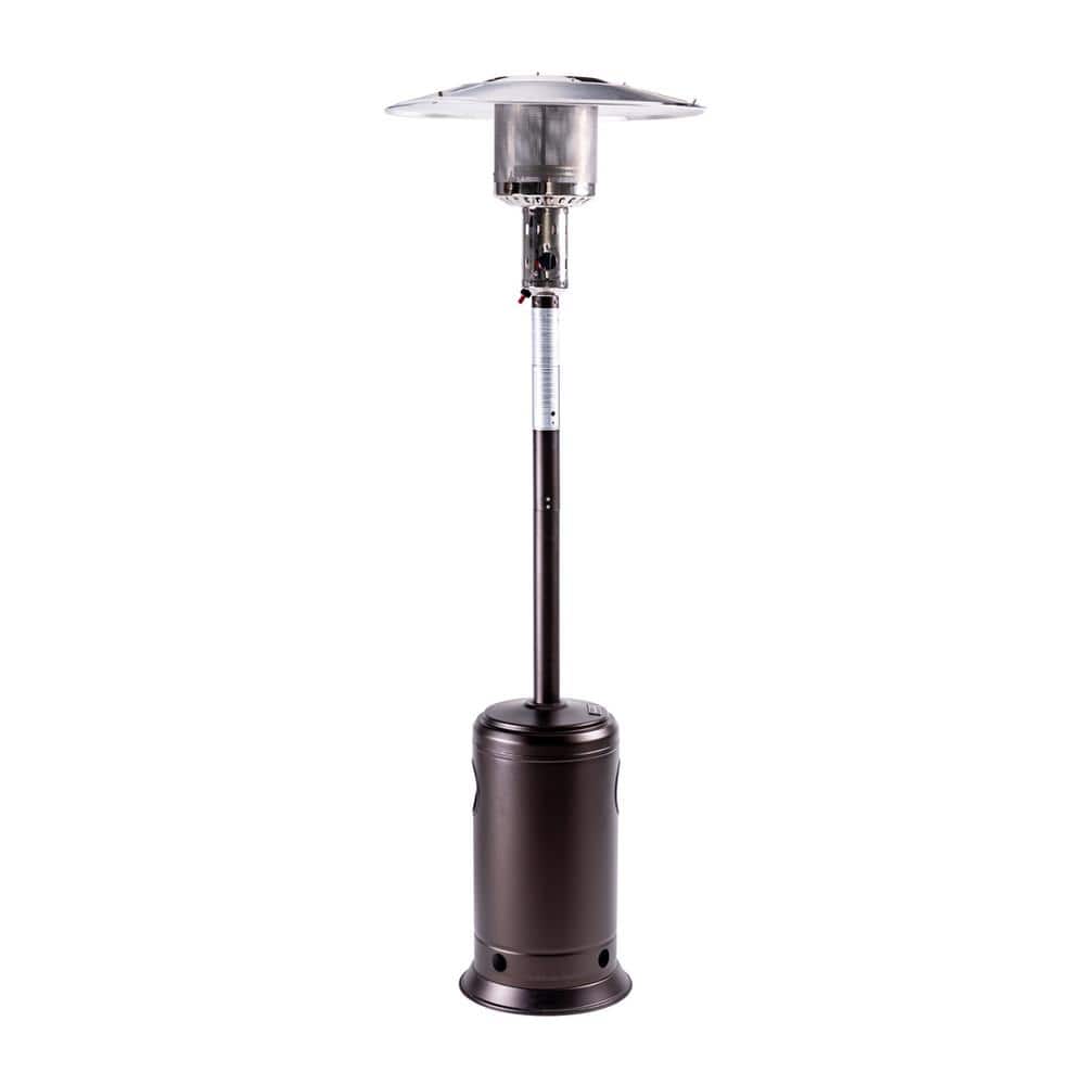 Outdoor 47,000 BTU Brown Stainless Steel Patio Propane Heater with Portable Wheels price history on PriceWatchPro