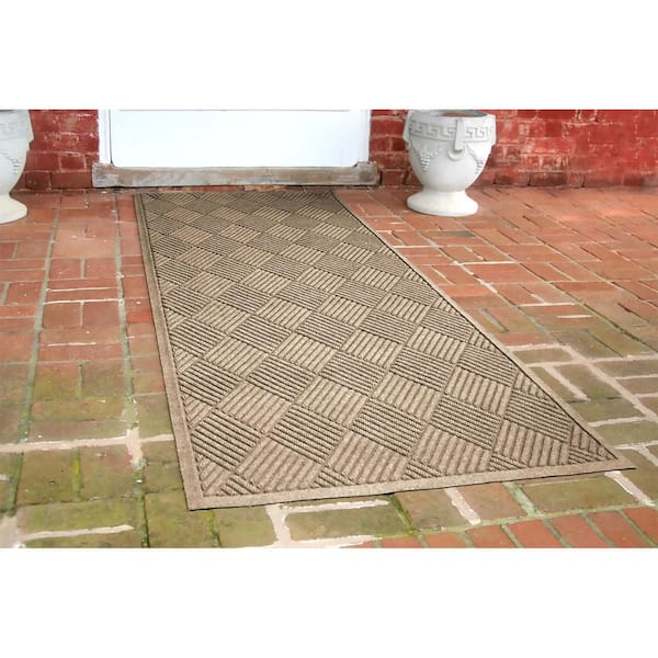 Waterhog Diamonds 35 in. x 97 in. PET Polyester Indoor Outdoor Runner Camel