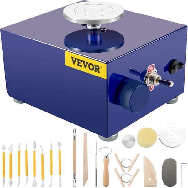 VEVOR 30-Watt 16-Piece Blue Mini Adjustable Speed Electric Pottery Forming  Machine 3-Turntables Trays and Tools for Beginners XTXTYLP22110VIBTTV1 -  The Home Depot