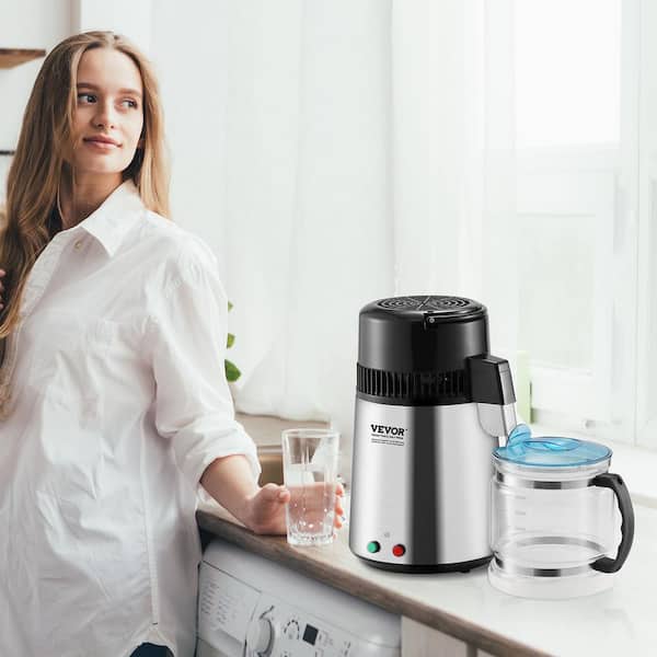 Water Distiller 16-Cups Silver Purifier 11 in. W 1.05 gal. Electric Kettle for Home Countertop Stainless Steel Interior