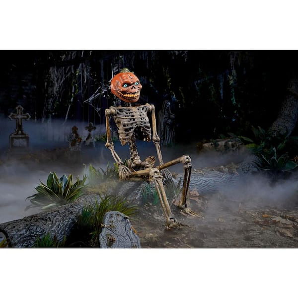 Home Depot 2022 Halloween 6ft Poseable Skeleton Creeper LCD Eyes order Next Day Ship