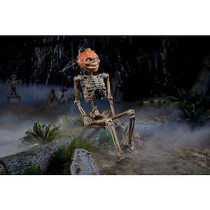 6 ft. Rotten Poseable Pumpkin Skeleton