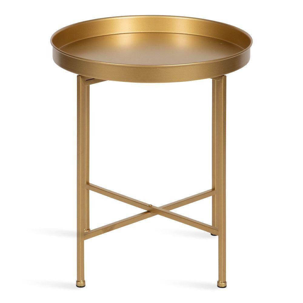 Celia 18.37 in. Gold Round Metal End Table - thumbnail 6