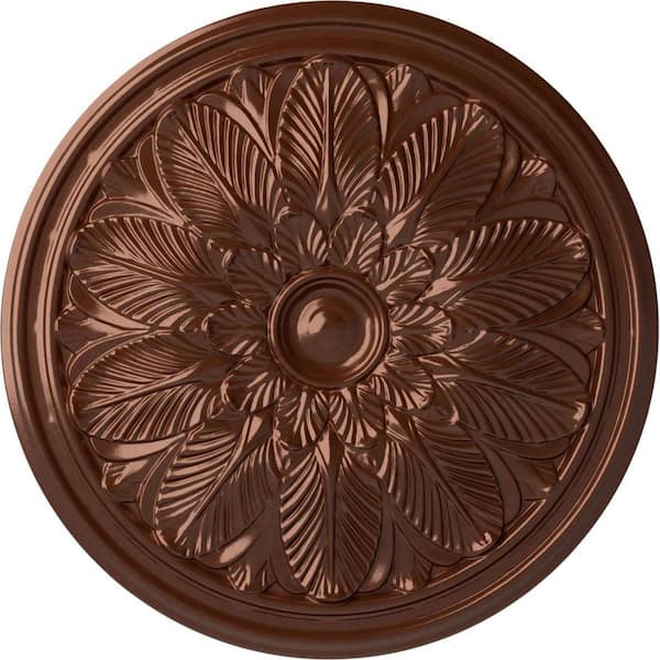 Ekena Millwork 22-5/8 in. x 1-3/4 in. Bordeaux Urethane Ceiling Medallion (Fits Canopies upto 3-1/4 in.), Copper Penny