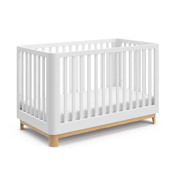 Storkcraft Santos White with Natural 3-in-1 Convertible Crib