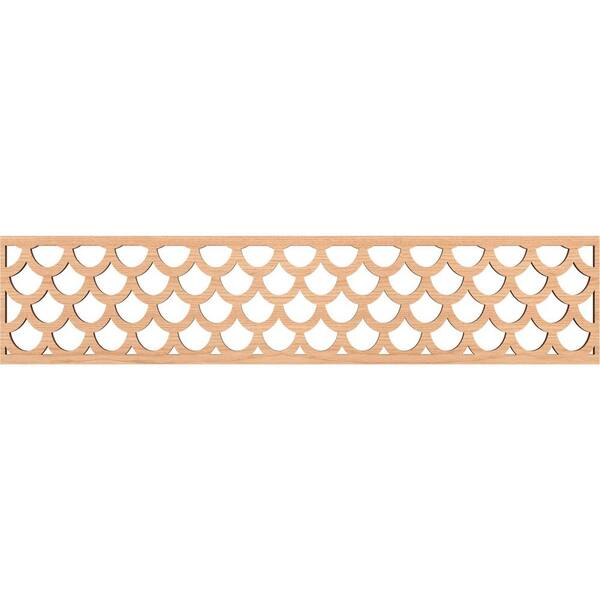 Ekena Millwork Hudson Fretwork 0.375 in. D x 46.75 in. W x 10 in. L Hickory Wood Panel Moulding