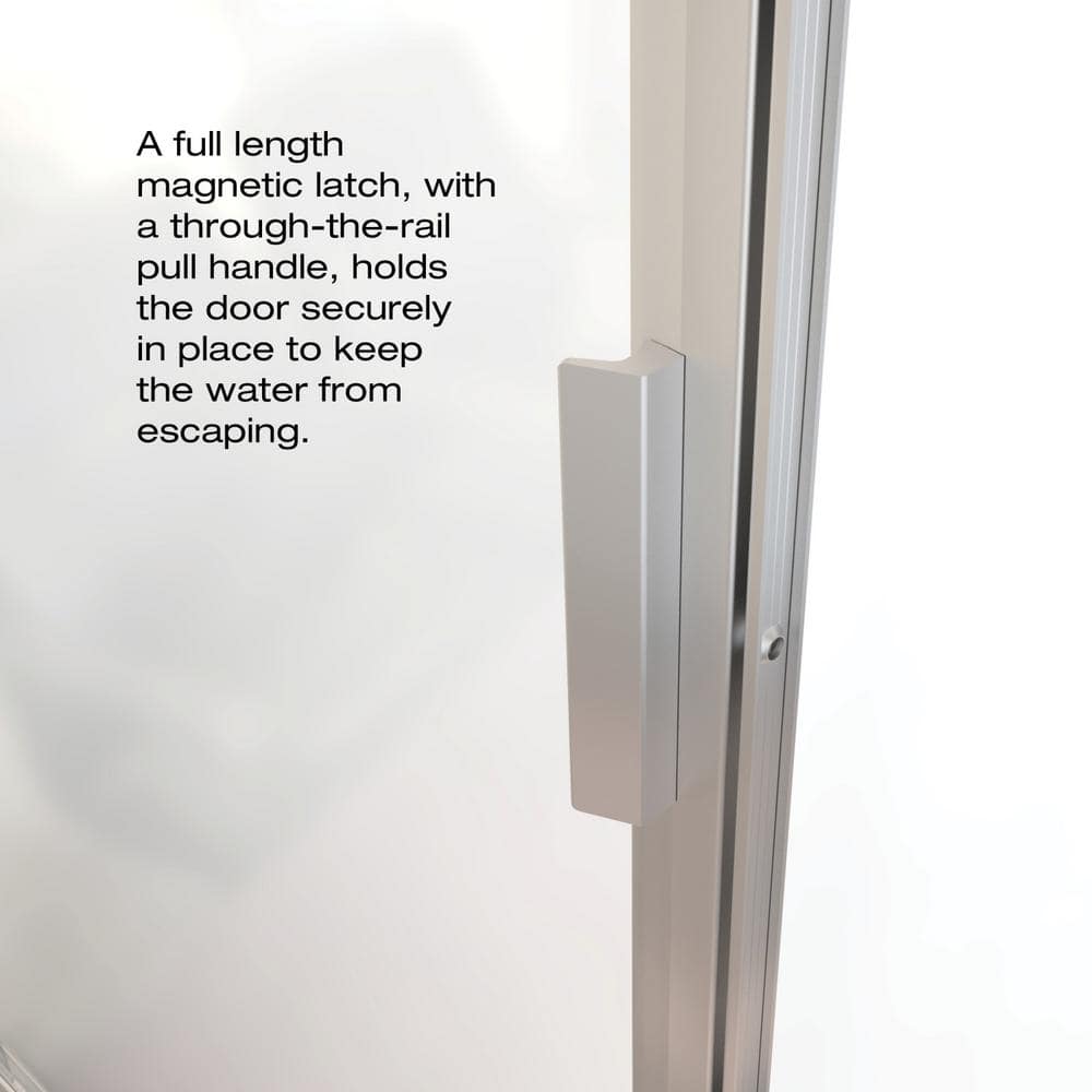 Sopora Brushed Nickel 67" Pivot Framed Shower Door with Clear Glass