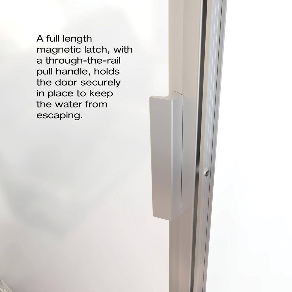 Sopora 37" x 67" Brushed Nickel Framed Pivot Shower Door