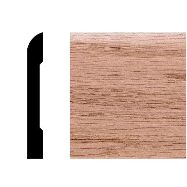 HOUSE OF FARA 3/8 in. x 2-3/4 in. x 96 in. Oak Wood Modern Casing/Baseboard Moulding