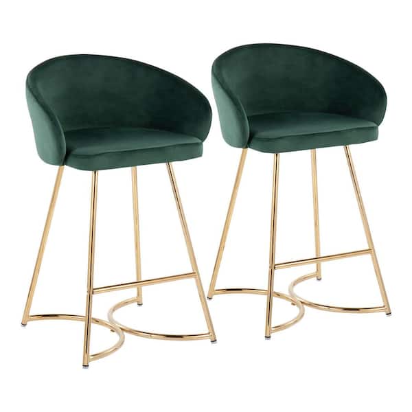 Lumisource Cece 35 In Green Velvet And, What Stool Height For 35 Inch Counter