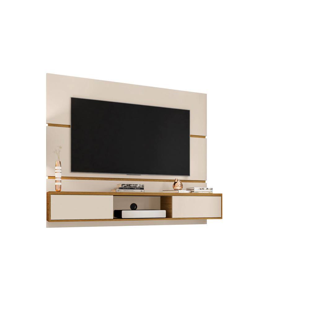 Off White and Cinnamon 68.9'' Floating Wood Entertainment Center