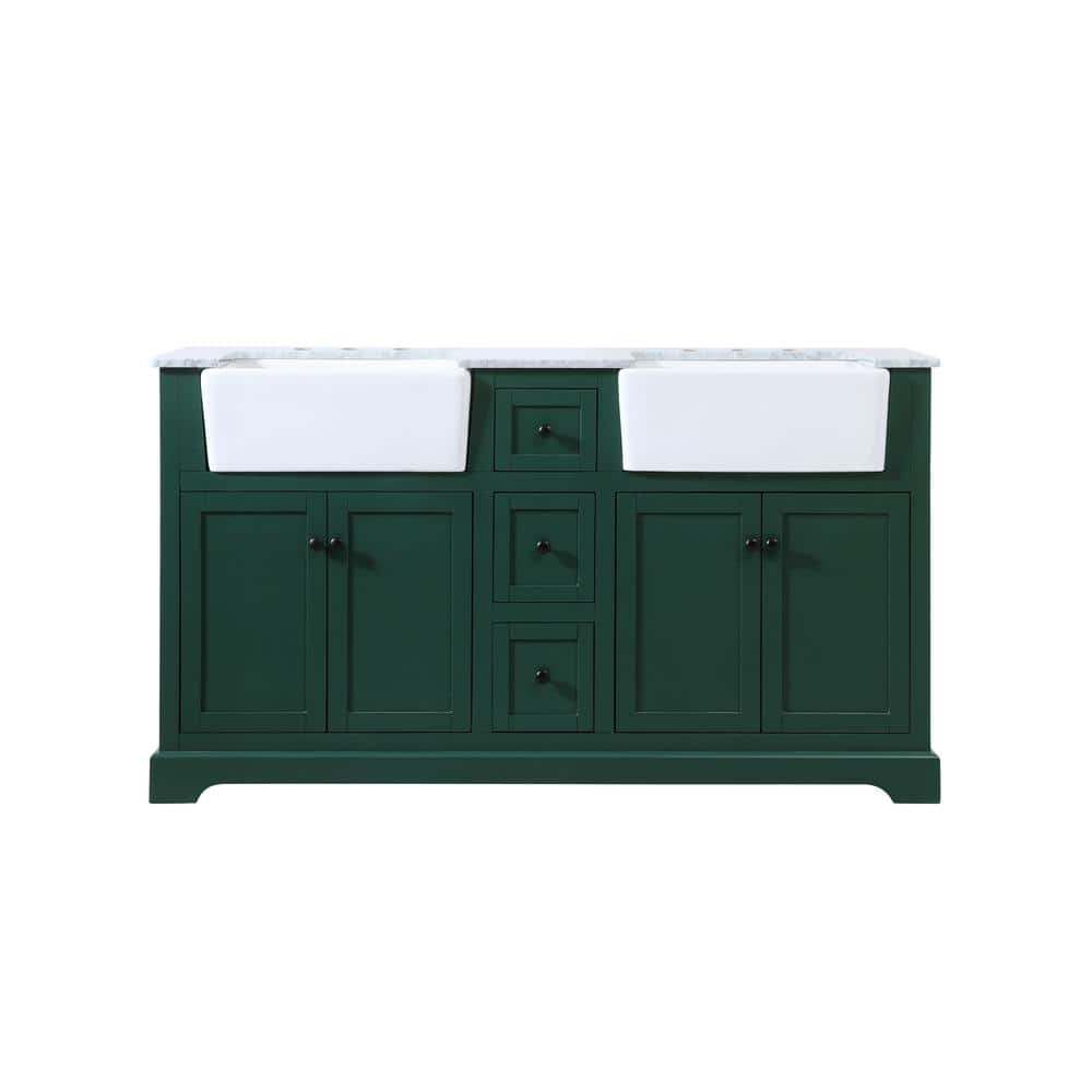 Timeless Home Double Sink 22 in. W x 60 in. D x 34.75 in. H Bath Vanity in 
