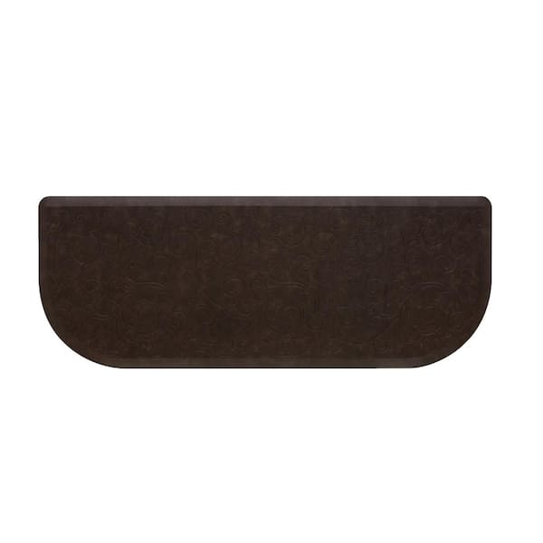 Chef Gear Clarance Brown 17.5 in. x 48 in. Floral Synthetic Kitchen Mat ...