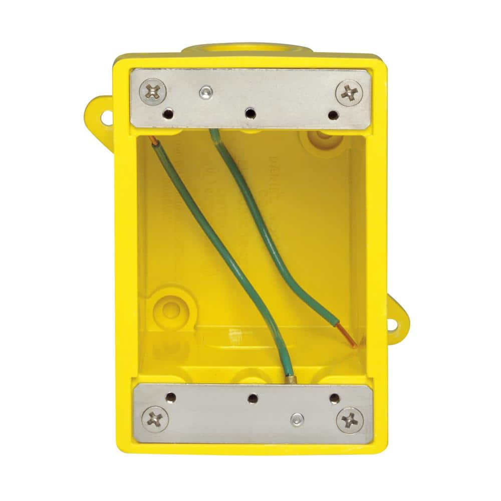 UPC 078477083512 product image for FD Box 2 KO Openings 1/2 in. for Straight/Locking Outlet, Yellow | upcitemdb.com