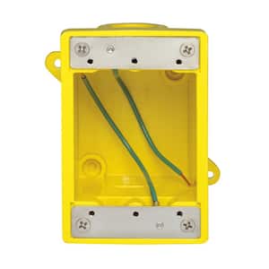 FD Box 2 KO Openings 1/2 in. for Straight/Locking Outlet, Yellow